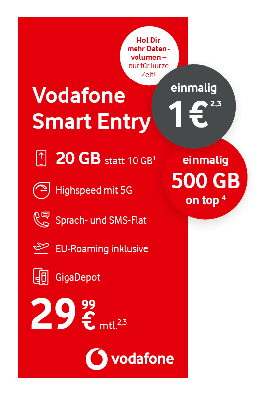 Vodafone-Werbegrafik für den Tarif