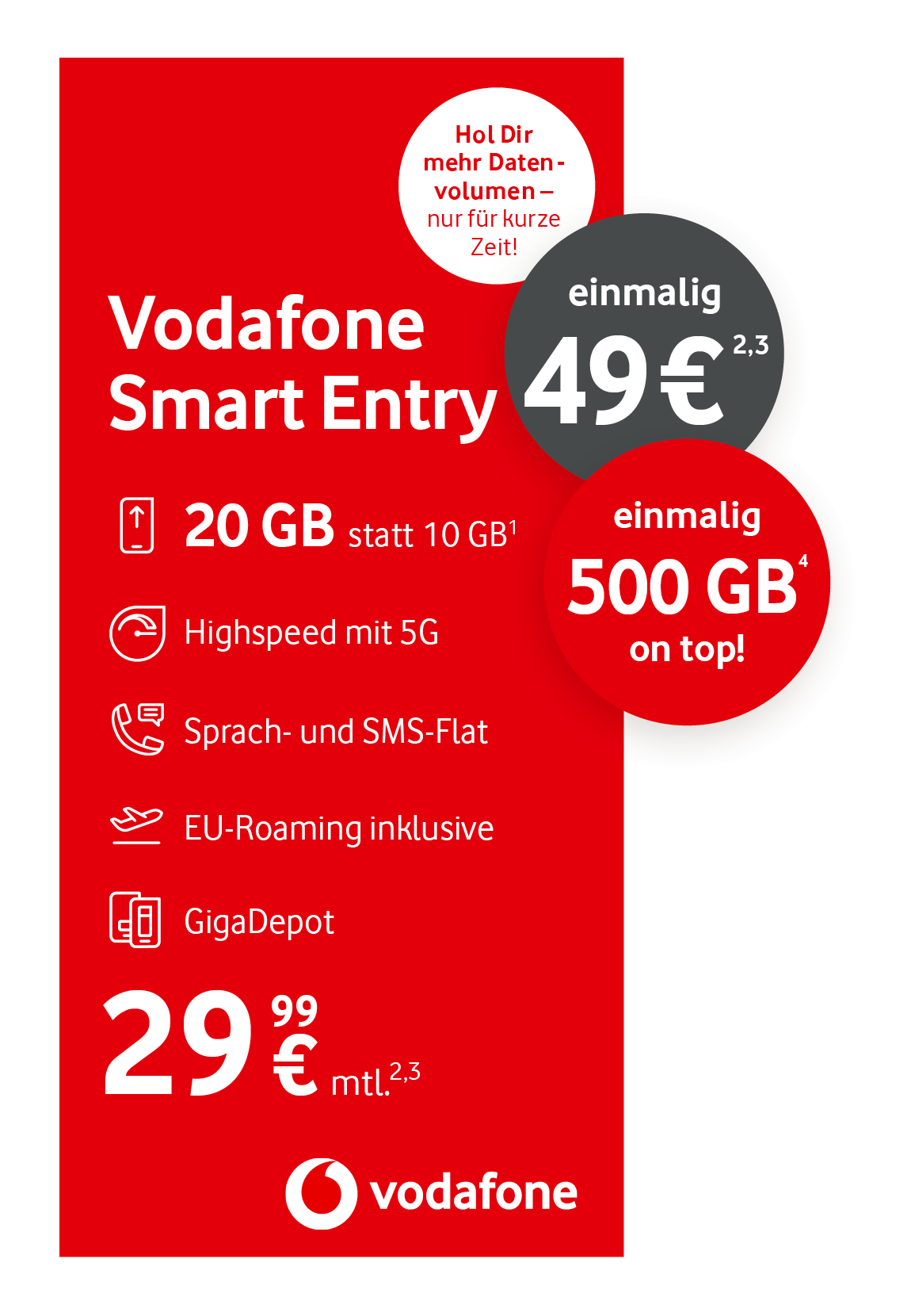 Vodafone-Werbegrafik für den Tarif